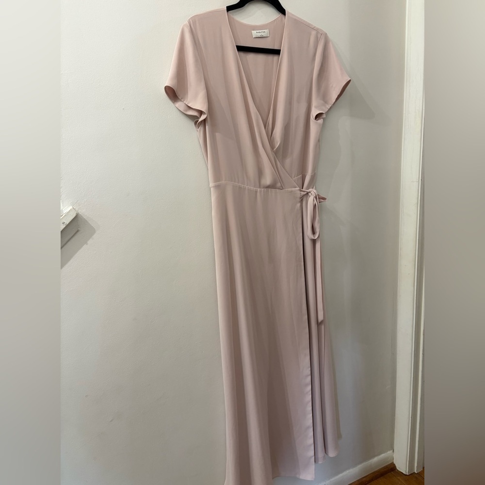 Babaton Blush Pink Wrap Maxi Dress
